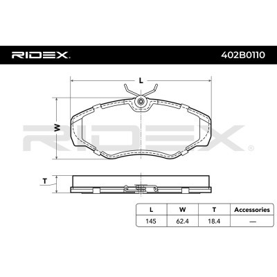 Bremsbeläge Satz RIDEX 402B0110 402B0110 - foto 3