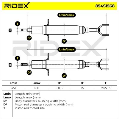 Stoßdämpfer RIDEX 854S1568 854S1568 - foto 5