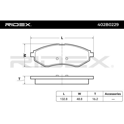 Bremsbeläge Satz RIDEX 402B0229 402B0229 - foto 3