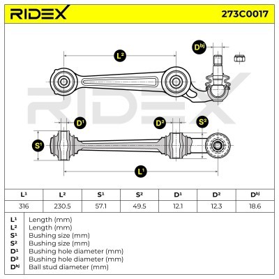 Querlenker RIDEX 273C0017 273C0017 - foto 7