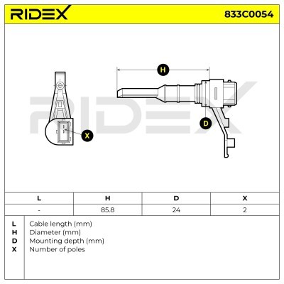 Impulsgeber, Kurbelwelle RIDEX 833C0054 833C0054 - foto 3
