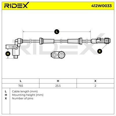 ABS Sensor RIDEX 412W0033 412W0033 - foto 6