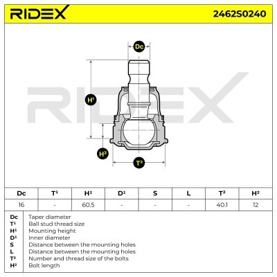 Traggelenk RIDEX 2462S0240 2462S0240 - foto 5