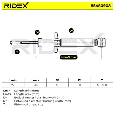 Stoßdämpfer RIDEX 854S0908 854S0908 - foto 5
