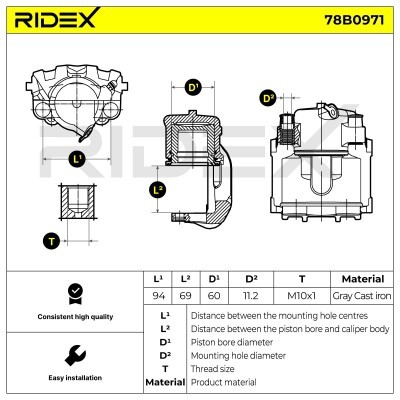Bremssattel RIDEX 78B0971 78B0971 - foto 7
