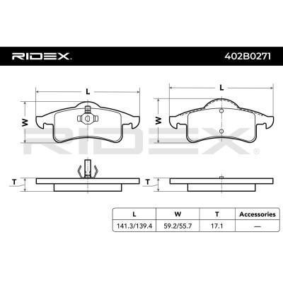 Bremsbeläge Satz RIDEX 402B0271 402B0271 - foto 3