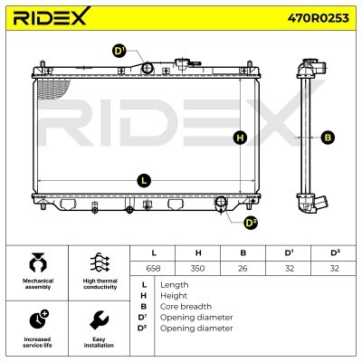 Kühler, Motorkühlung RIDEX 470R0253 470R0253 - foto 5