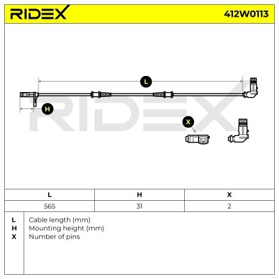 ABS Sensor RIDEX 412W0113 412W0113 - foto 4
