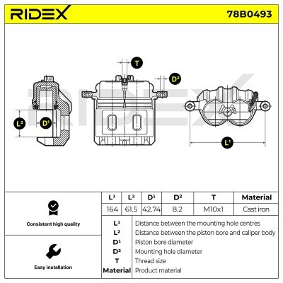 Bremssattel RIDEX 78B0493 78B0493 - foto 6
