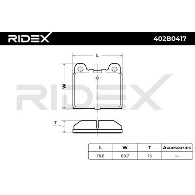 Bremsbeläge Satz RIDEX 402B0417 402B0417 - foto 6