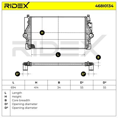 Ladeluftkühler RIDEX 468I0134 468I0134 - foto 6