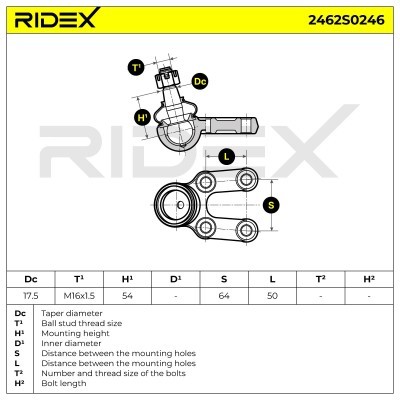 Traggelenk RIDEX 2462S0246 2462S0246 - foto 6