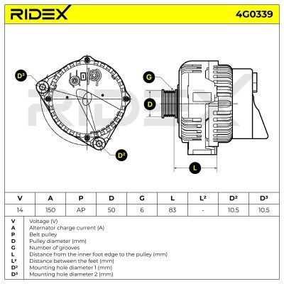 Generator RIDEX 4G0339 4G0339 - foto 5
