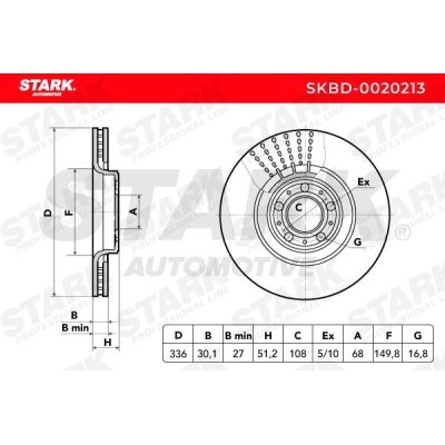 Bremsscheibe Stark SKBD-0020213 SKBD-0020213 - foto 5