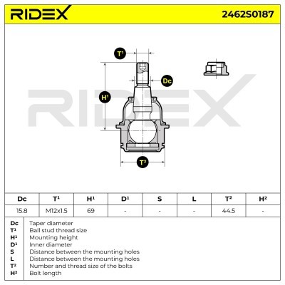 Traggelenk RIDEX 2462S0187 2462S0187 - foto 6