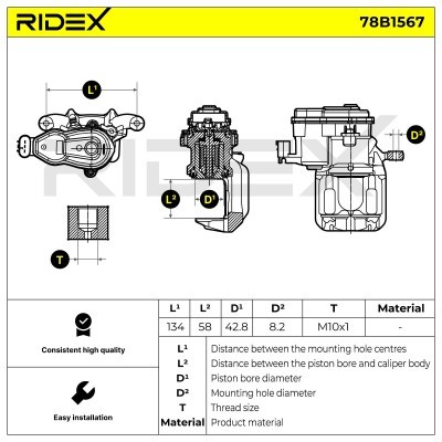 Bremssattel RIDEX 78B1567 78B1567 - foto 6