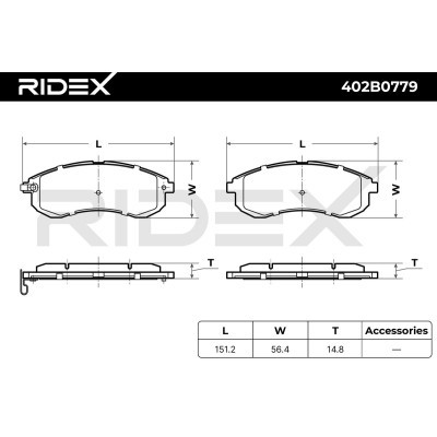 Bremsbeläge Satz RIDEX 402B0779 402B0779 - foto 7