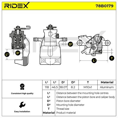 Bremssattel RIDEX 78B0179 78B0179 - foto 4