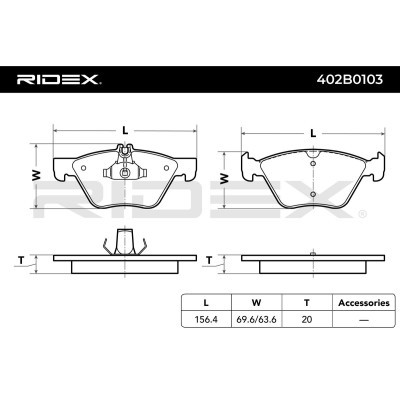 Bremsbeläge Satz RIDEX 402B0103 402B0103 - foto 3