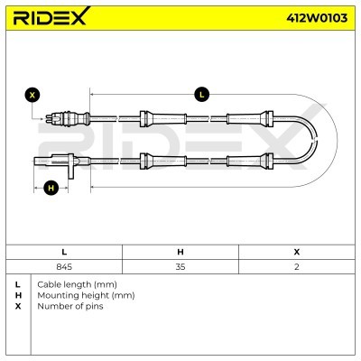 ABS Sensor RIDEX 412W0103 412W0103 - foto 6