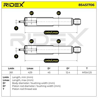 Stoßdämpfer RIDEX 854S1706 854S1706 - foto 9