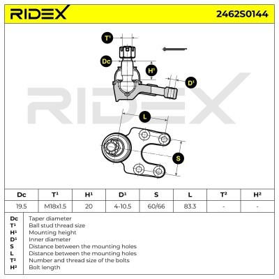 Traggelenk RIDEX 2462S0144 2462S0144 - foto 7