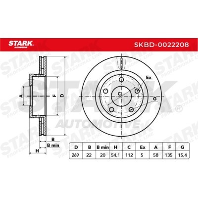 Bremsscheibe Stark SKBD-0022208 SKBD-0022208 - foto 5