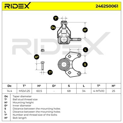 Traggelenk RIDEX 2462S0061 2462S0061 - foto 5