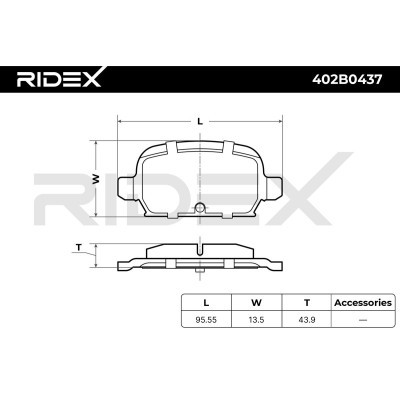 Bremsbeläge Satz RIDEX 402B0437 402B0437 - foto 9