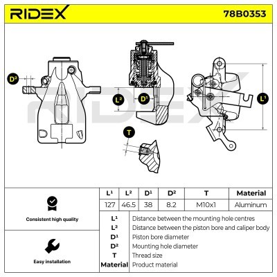 Bremssattel RIDEX 78B0353 78B0353 - foto 5
