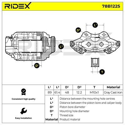 Bremssattel RIDEX 78B1225 78B1225 - foto 7