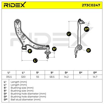 Querlenker RIDEX 273C0247 273C0247 - foto 8