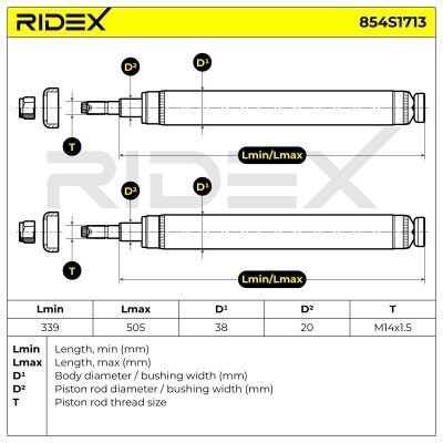 Stoßdämpfer RIDEX 854S1713 854S1713 - foto 4