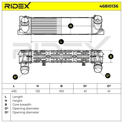 Ladeluftkühler RIDEX 468I0136 468I0136 - foto 7