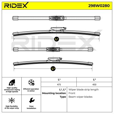 Wischblatt RIDEX 298W0280 298W0280 - foto 6