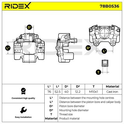 Bremssattel RIDEX 78B0536 78B0536 - foto 6