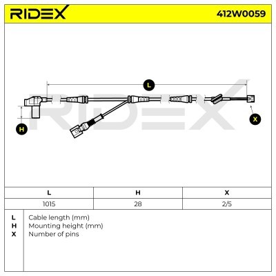 ABS Sensor RIDEX 412W0059 412W0059 - foto 3