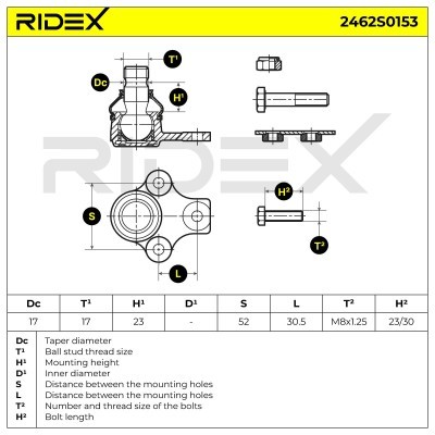 Traggelenk RIDEX 2462S0153 2462S0153 - foto 5