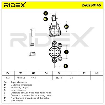 Traggelenk RIDEX 2462S0145 2462S0145 - foto 4