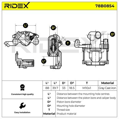 Bremssattel RIDEX 78B0854 78B0854 - foto 5