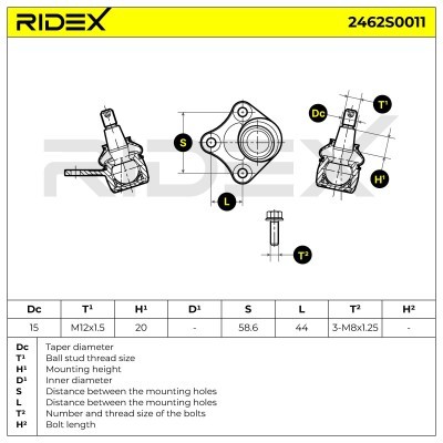 Traggelenk RIDEX 2462S0011 2462S0011 - foto 3