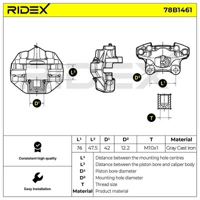 Bremssattel RIDEX 78B1461 78B1461 - foto 5