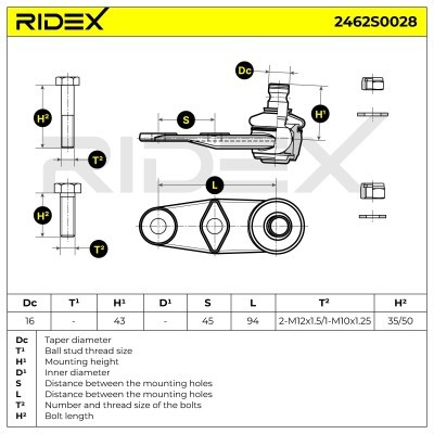 Traggelenk RIDEX 2462S0028 2462S0028 - foto 7