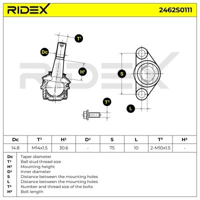 Traggelenk RIDEX 2462S0111 2462S0111 - foto 7