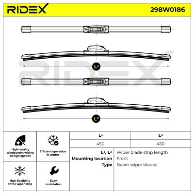 Wischblatt RIDEX 298W0186 298W0186 - foto 5