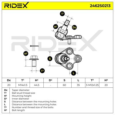 Traggelenk RIDEX 2462S0213 2462S0213 - foto 6