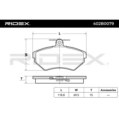 Bremsbeläge Satz RIDEX 402B0079 402B0079 - foto 6
