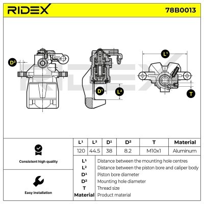 Bremssattel RIDEX 78B0013 78B0013 - foto 5