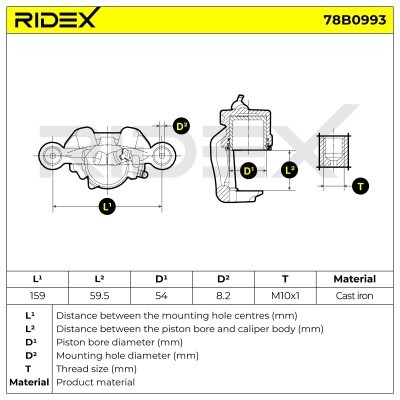 Bremssattel RIDEX 78B0993 78B0993 - foto 7