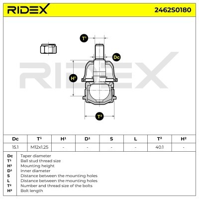 Traggelenk RIDEX 2462S0180 2462S0180 - foto 6